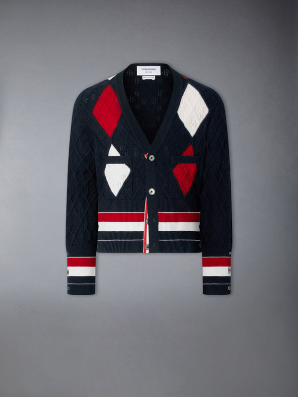 ARGYLE INTARSIA CASHMERE SHRUNKEN CARDIGAN - featured image