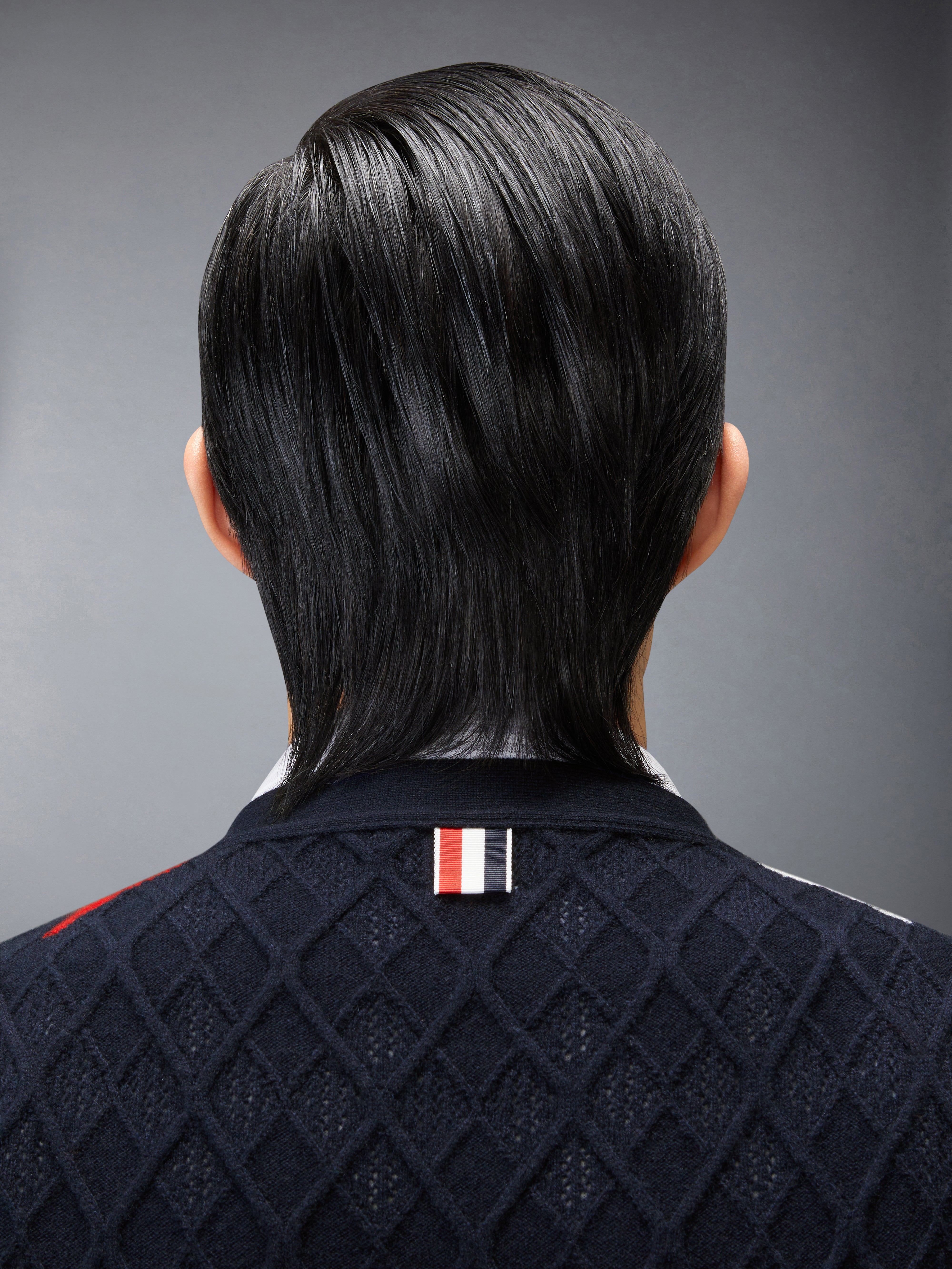 Argyle Intarsia Cashmere Shrunken Cardigan | Thom Browne
