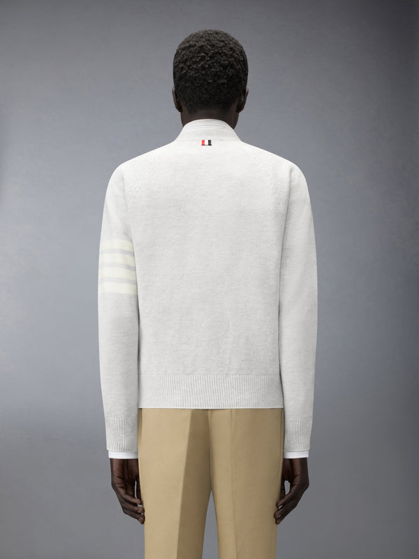 LINEN COTTON 4-BAR RELAXED FIT CARDIGAN - image 2