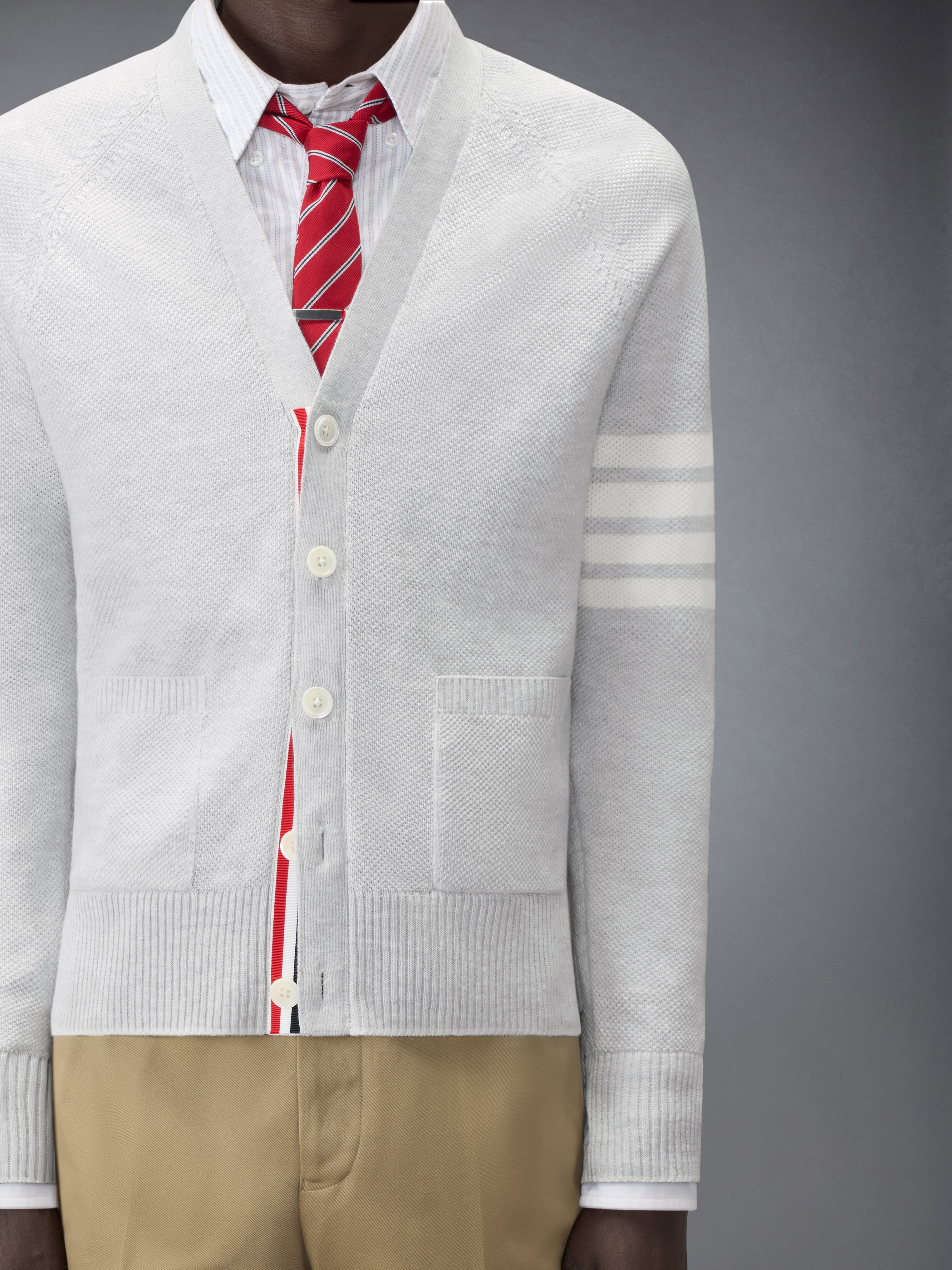 Linen Cotton 4-Bar Relaxed Fit Cardigan | Thom Browne
