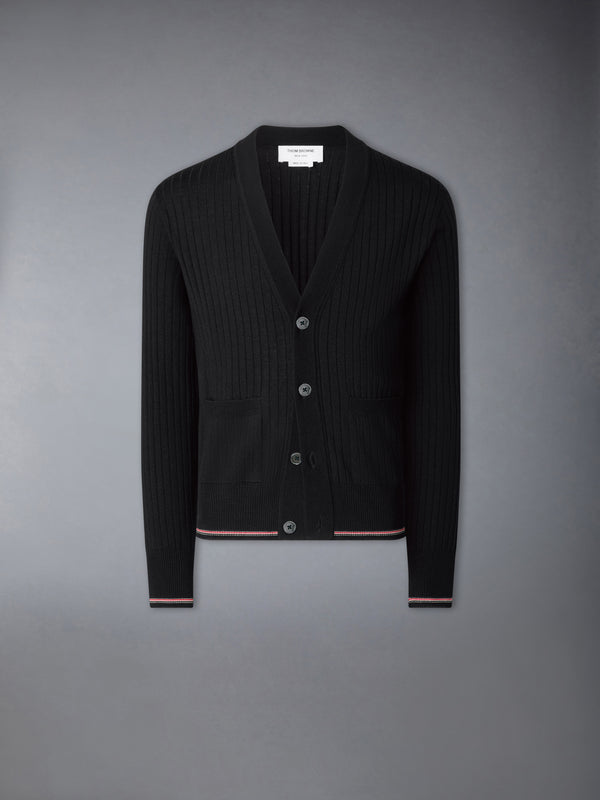 MERINO WOOL RWB RIB STITCH CARDIGAN - featured image