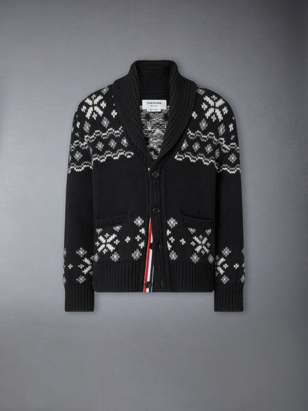 ICELANDIC FAIR ISLE CASHMERE CARDIGAN BLACK