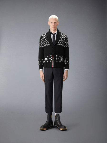 ICELANDIC FAIR ISLE CASHMERE CARDIGAN BLACK
