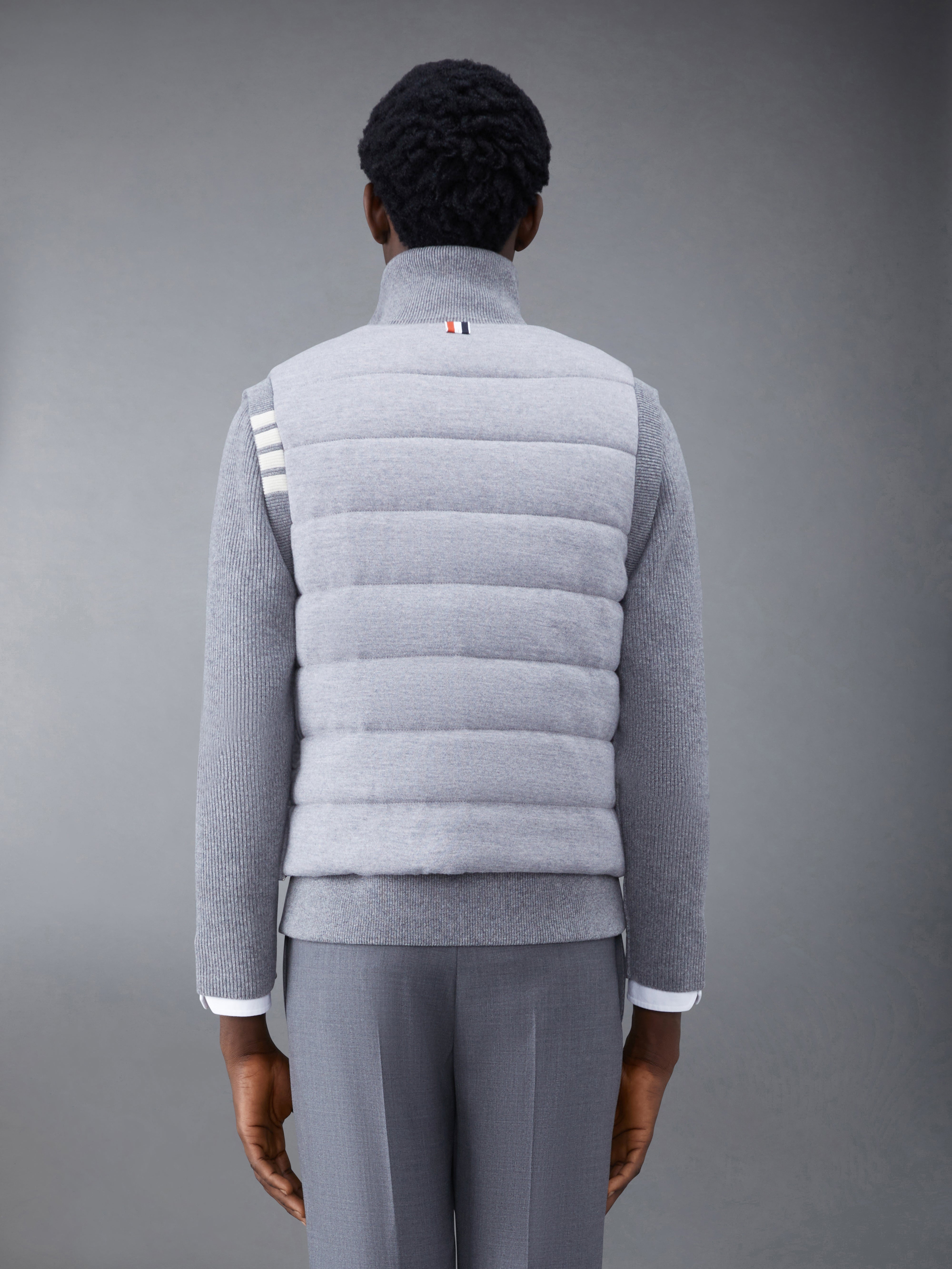 Merino And Jersey Padded Reversible 4 Bar Funnel Neck Jacket
