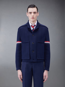 DOUBLE FACE COTTON CASHMERE SHAWL COLLAR JACKET