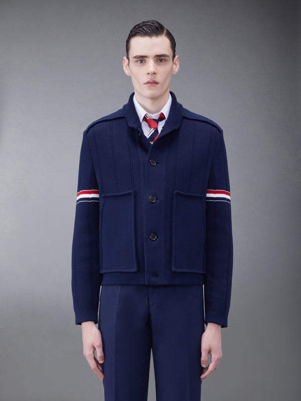 DOUBLE FACE COTTON CASHMERE SHAWL COLLAR JACKET - featured image
