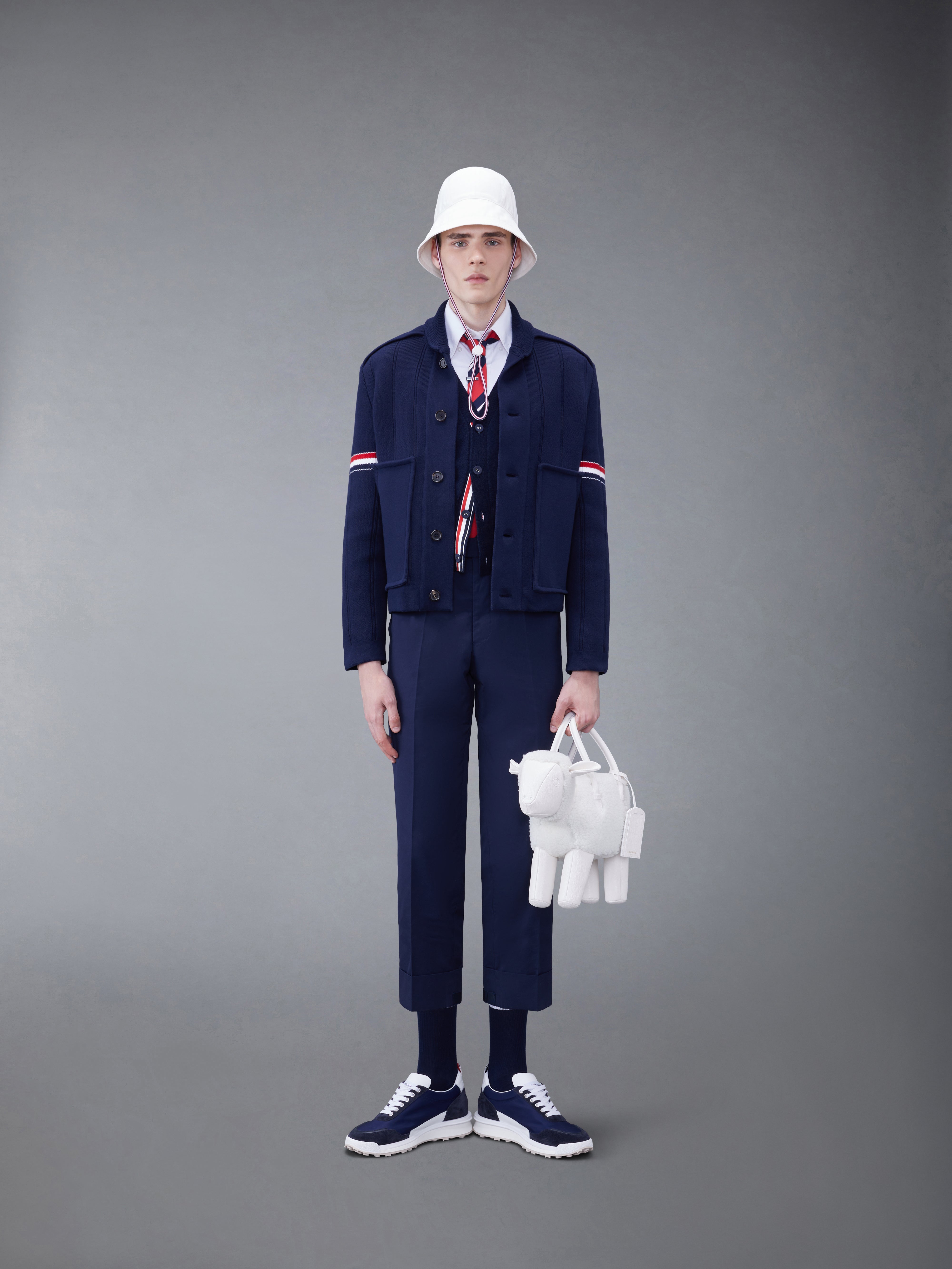 Double Face Cotton Cashmere Shawl Collar Jacket | Thom Browne Double Face Cotton Cashmere Shawl Collar Jacket | Thom Browne