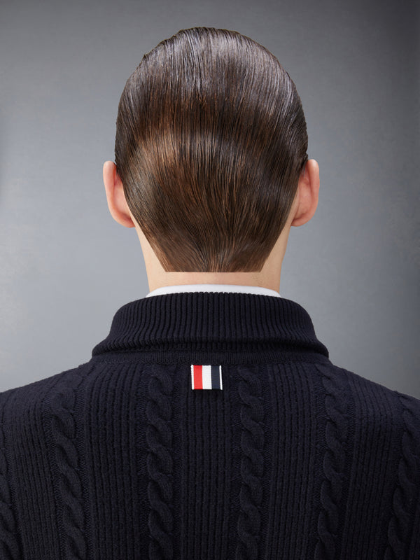 MERINO WOOL AND COTTON 4-BAR CABLE BOMBER JACKET - image 4