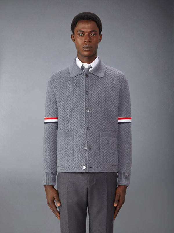 MERINO WOOL AND COTTON QUILTED ARMBAND WORK JACKET - featured image