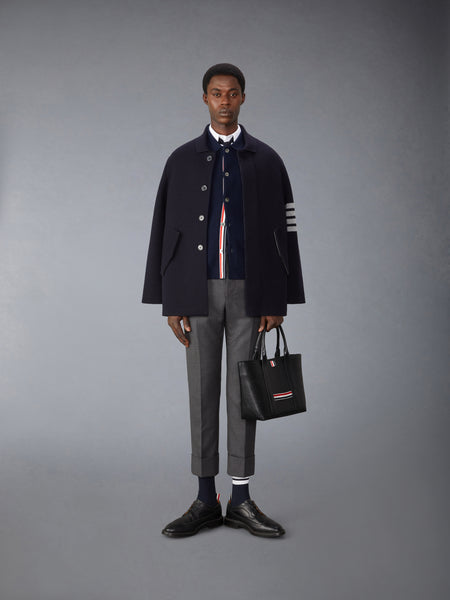 MERINO WOOL 4-BAR CAR COAT NAVY