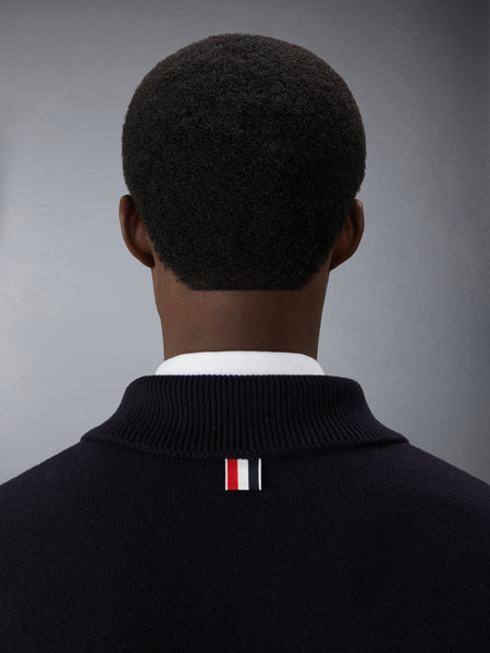 MERINO WOOL 4-BAR CAR COAT NAVY