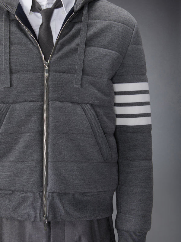 MERINO WOOL JERSEY STITCH PADDED 4-BAR ZIP UP HOODIE - image 4