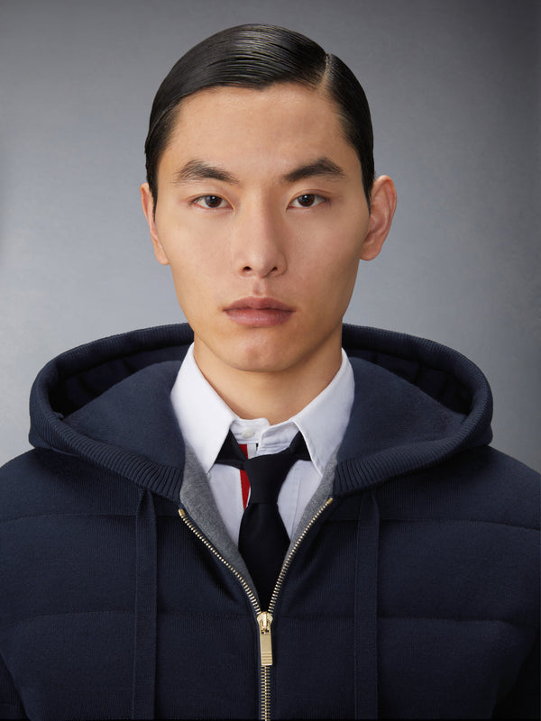 MERINO WOOL JERSEY STITCH PADDED 4-BAR ZIP UP HOODIE - image 5