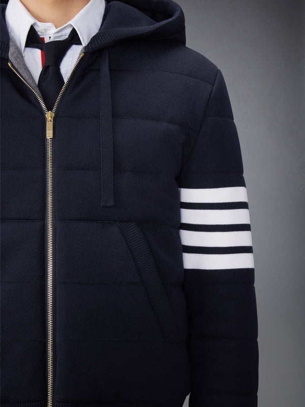 MERINO WOOL JERSEY STITCH PADDED 4-BAR ZIP UP HOODIE - image 6