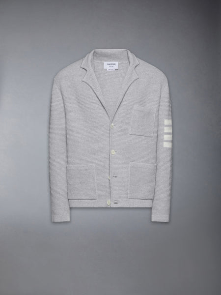 LINEN COTTON 4-BAR CARIDGAN JACKET LT GREY