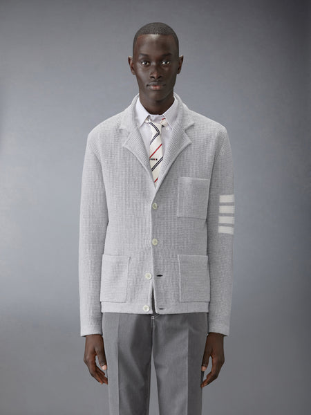 LINEN COTTON 4-BAR CARIDGAN JACKET LT GREY