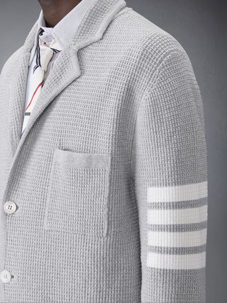 LINEN COTTON 4-BAR CARIDGAN JACKET LT GREY