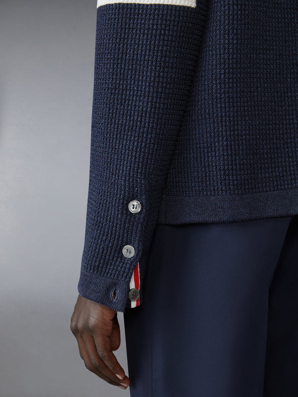 LINEN COTTON 4-BAR CARIDGAN JACKET - image 4