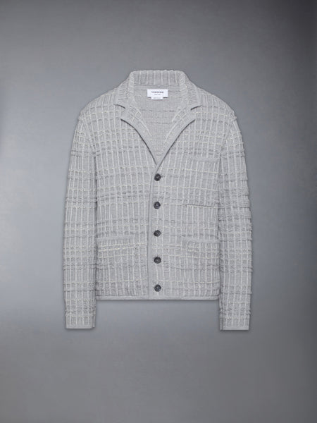 SEERSUCKER KNIT TWEED JACQUARD 4-BAR CARDIGAN