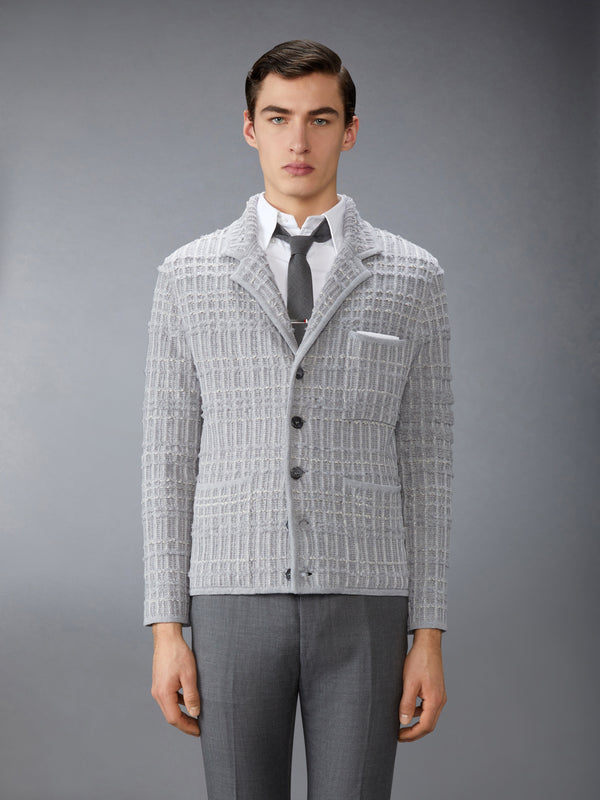 SEERSUCKER KNIT TWEED JACQUARD 4-BAR CARDIGAN - image 1