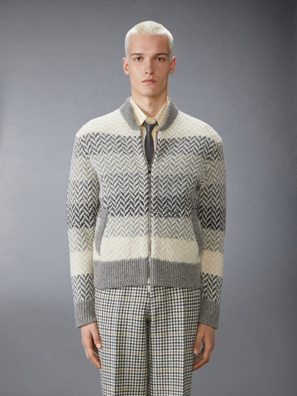 DONEGAL AND CUSHENDALE HERRINGBONE JACQUARD BOMBER JACKET - image 1