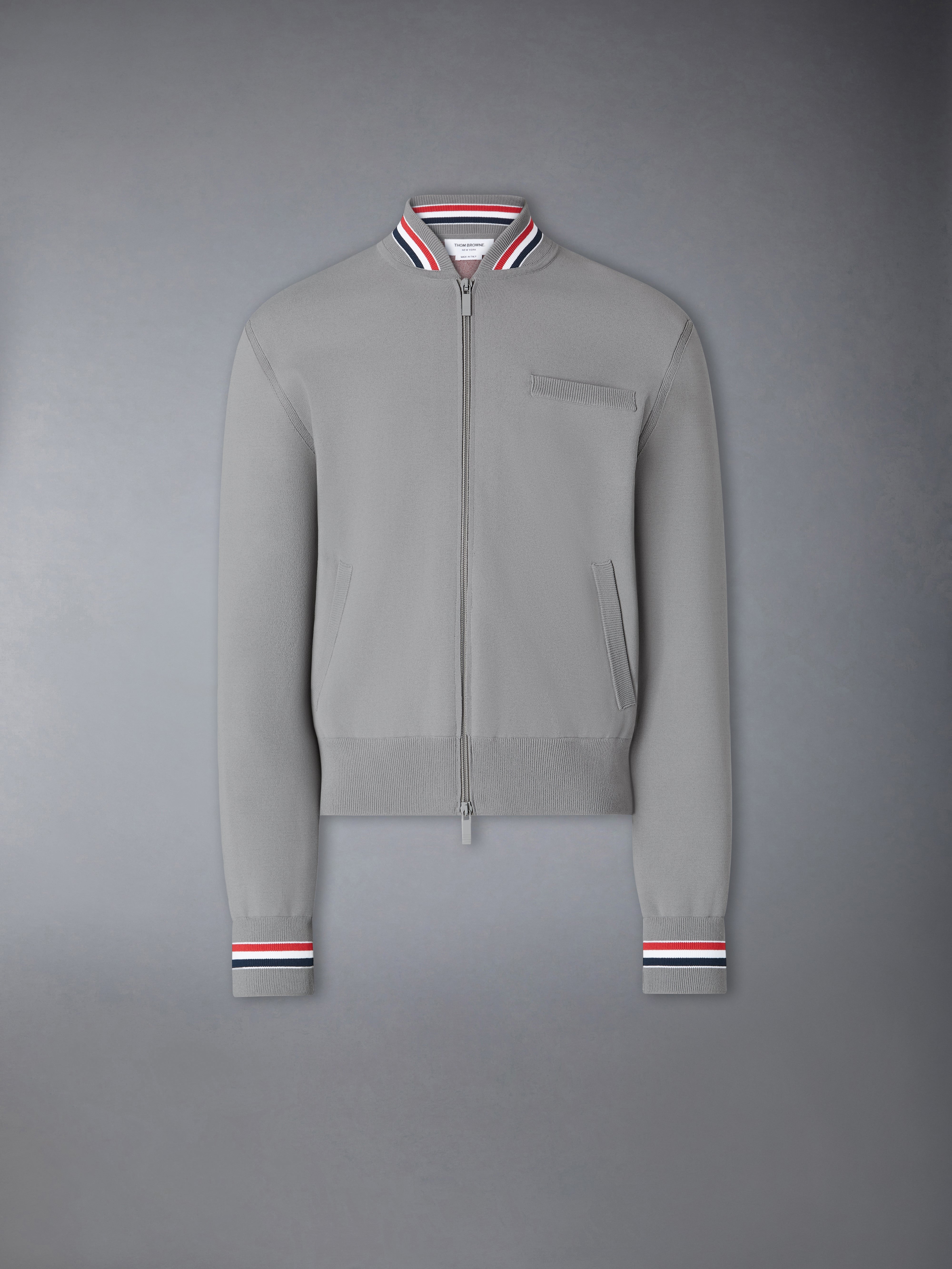 Browne 65 Intarsia Zip Polo | Thom Browne