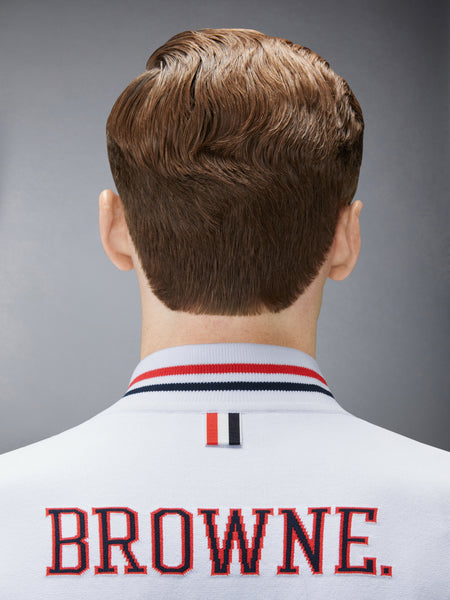 BROWNE 65 インターシャ ボンバージャケット 白