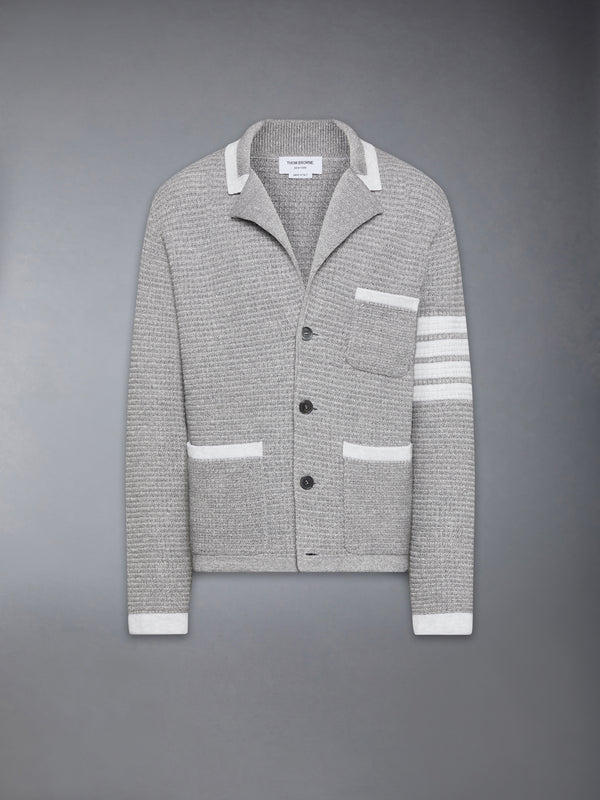 TEXTURED STITCH LINEN 4-BAR CARDIGAN JACKET - featured image