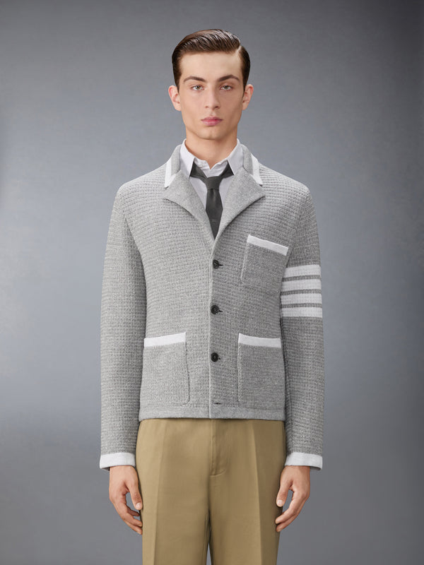 TEXTURED STITCH LINEN 4-BAR CARDIGAN JACKET - image 1