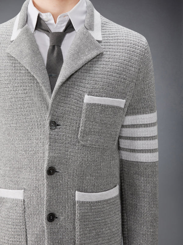 TEXTURED STITCH LINEN 4-BAR CARDIGAN JACKET - image 5