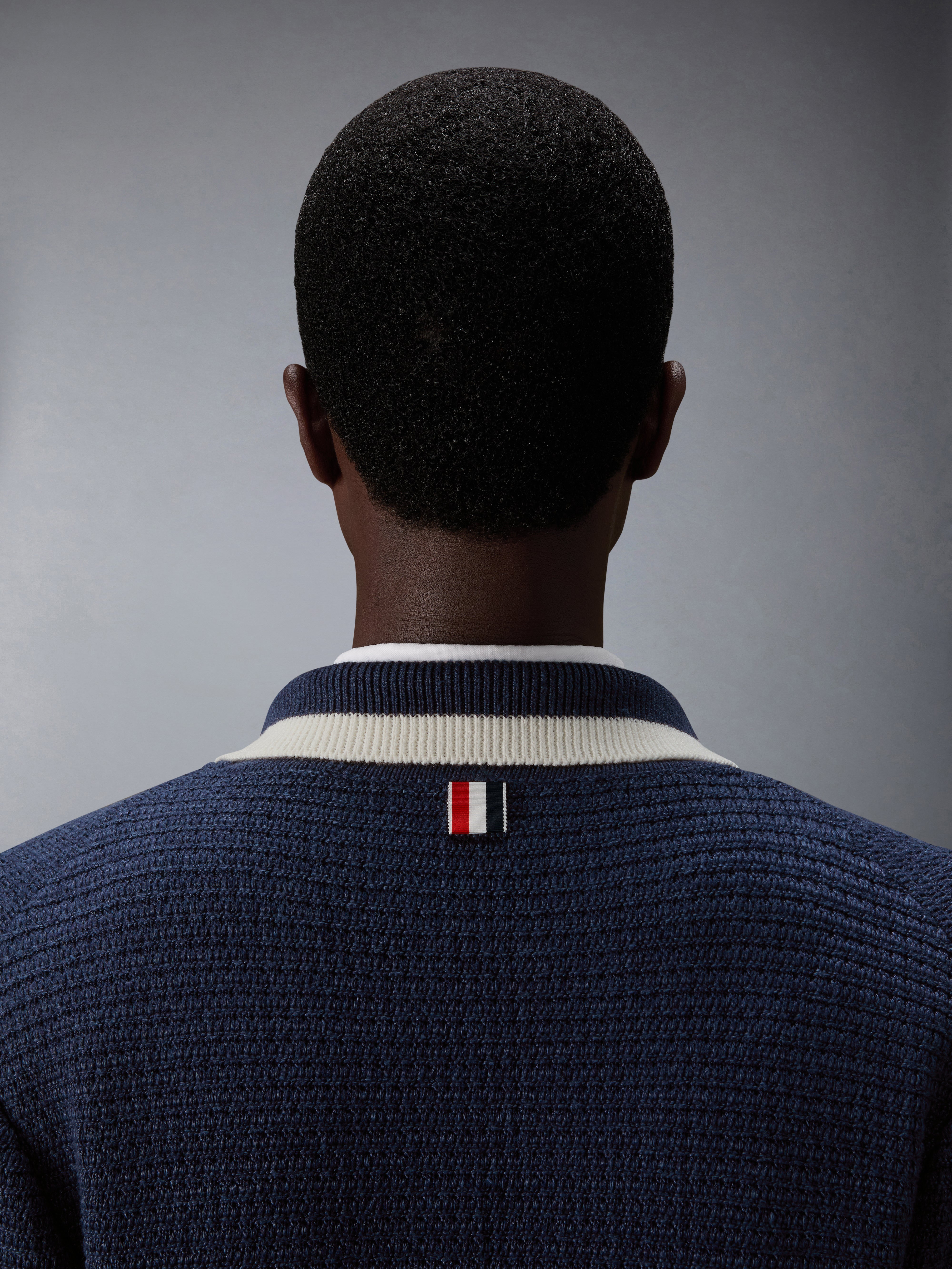 Textured Stitch Linen 4-Bar Cardigan Jacket | Thom Browne