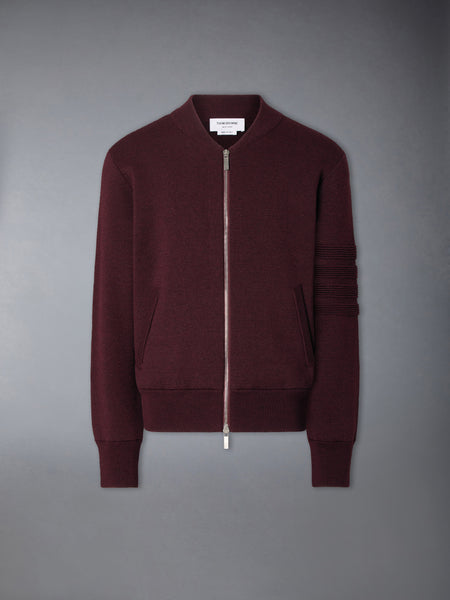 OTTOMAN MILANO STITCH 4-BAR BOMBER JACKET BURGUNDY