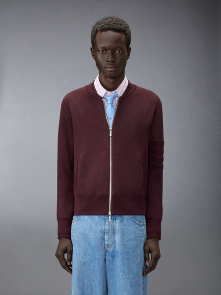 OTTOMAN MILANO STITCH 4-BAR BOMBER JACKET BURGUNDY