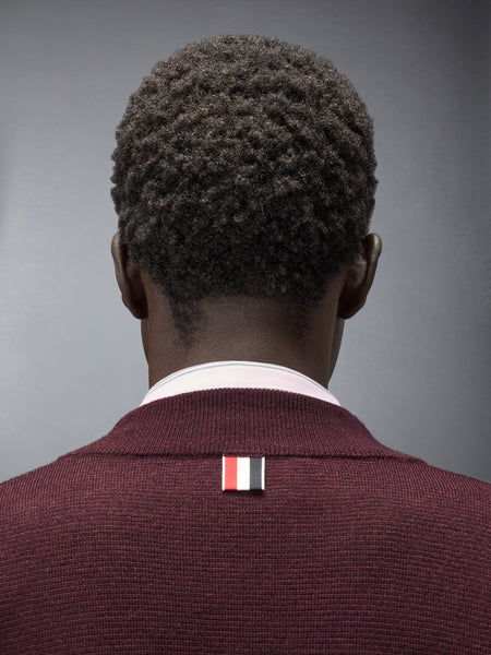 OTTOMAN MILANO STITCH 4-BAR BOMBER JACKET BURGUNDY