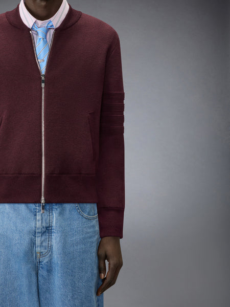 OTTOMAN MILANO STITCH 4-BAR BOMBER JACKET BURGUNDY