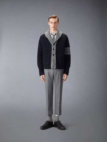 BROWNE 65 INTARSIA CARDIGAN JACKET NAVY