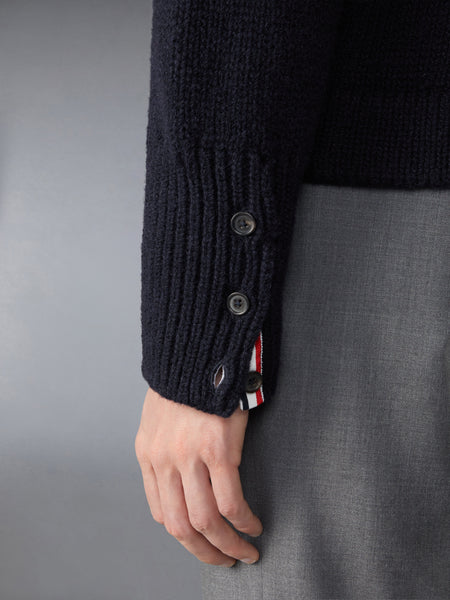 BROWNE 65 INTARSIA CARDIGAN JACKET NAVY