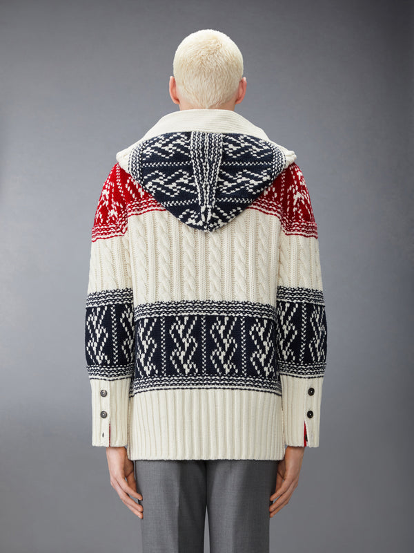 チャンキー カシミヤ フェアアイル ジャカード ダッフル ジャケット - image 2