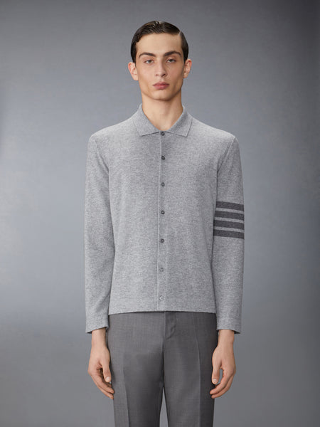 カシミアジャージーステッチ4BARシャツ ライト グレー