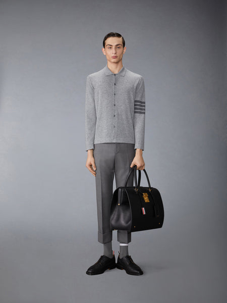 カシミアジャージーステッチ4BARシャツ ライト グレー