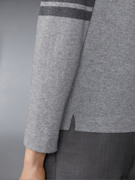 カシミアジャージーステッチ4BARシャツ ライト グレー