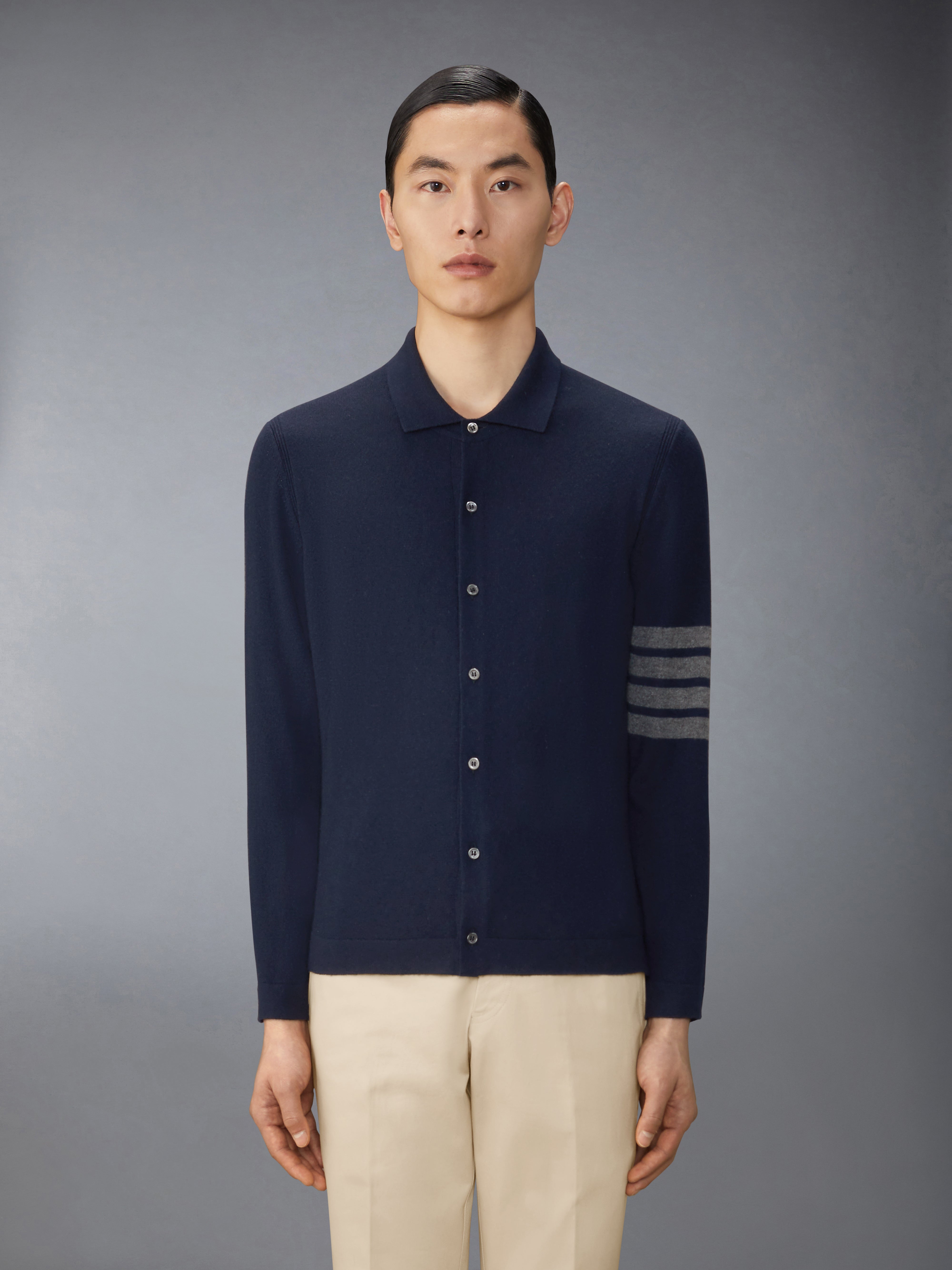 【THOM BROWNE】★関税込★4-BARジャージ ステッチ 長袖Tシャツ THOM BROWNE】☆関税込☆4-BARジャージ ステッチ 長袖Tシャツ