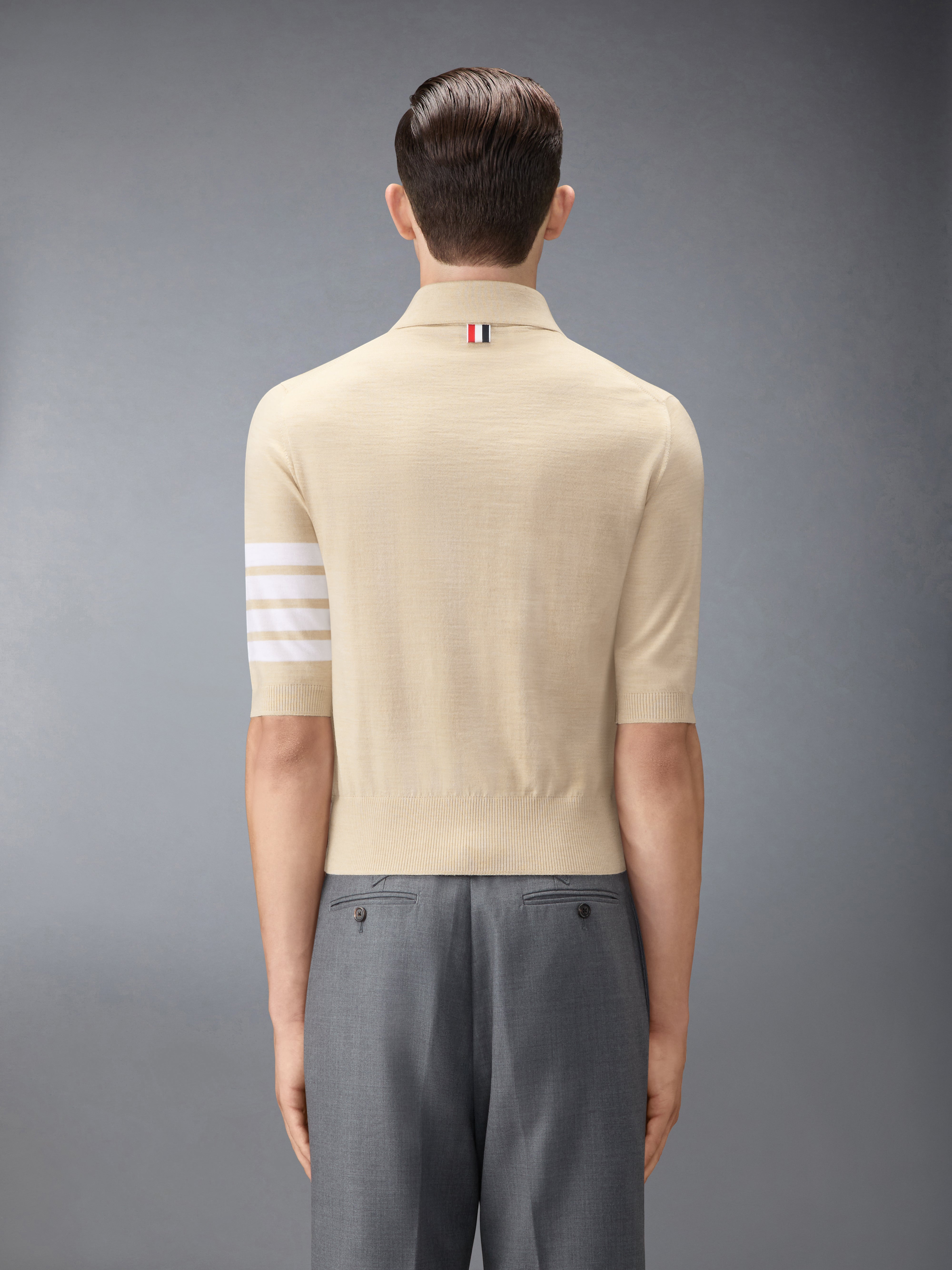 美品 THOM BROWNE ケーブル キーホール ニットポロシャツ 40 メンズ ニットウェア&セーター | Thom Browne