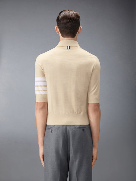 FINE MERINO WOOL 4-BAR POLO BEIGE