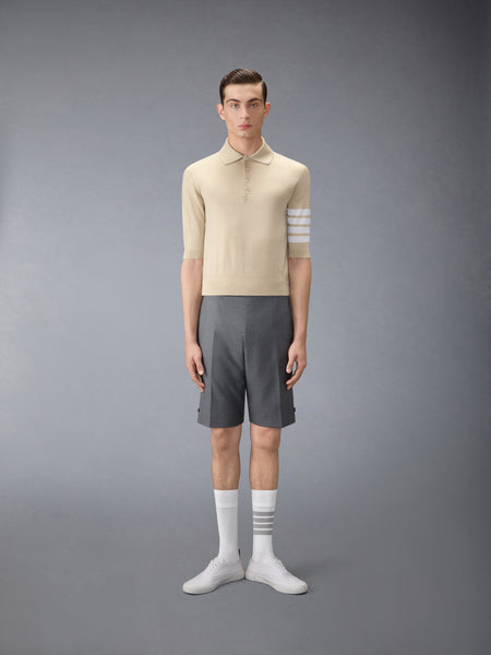 FINE MERINO WOOL 4-BAR POLO BEIGE