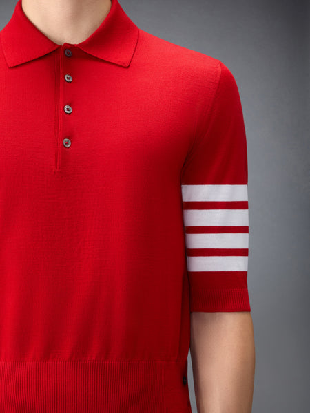FINE MERINO WOOL 4-BAR POLO RED