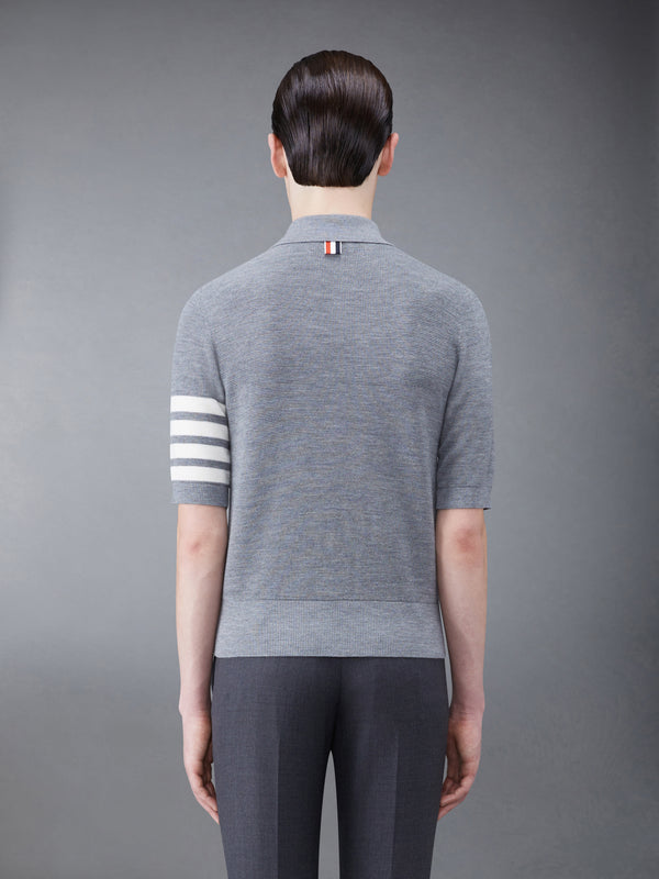 Fine Merino Waffle 4-Bar Short Sleeve Polo - image 2