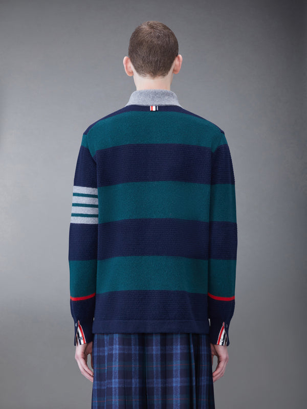 ラグビーストライプ メリノ 4BAR 長袖ポロ - image 2