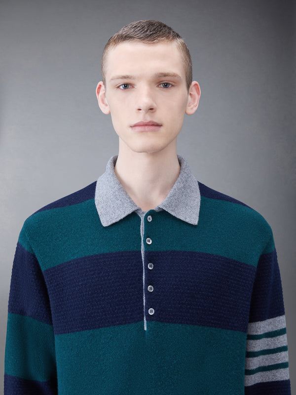 ラグビーストライプ メリノ 4BAR 長袖ポロ - image 5
