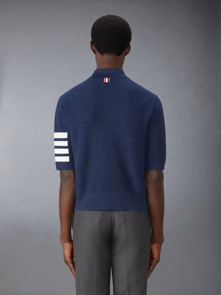 LINEN COTTON 4-BAR RELAXED FIT POLO NAVY
